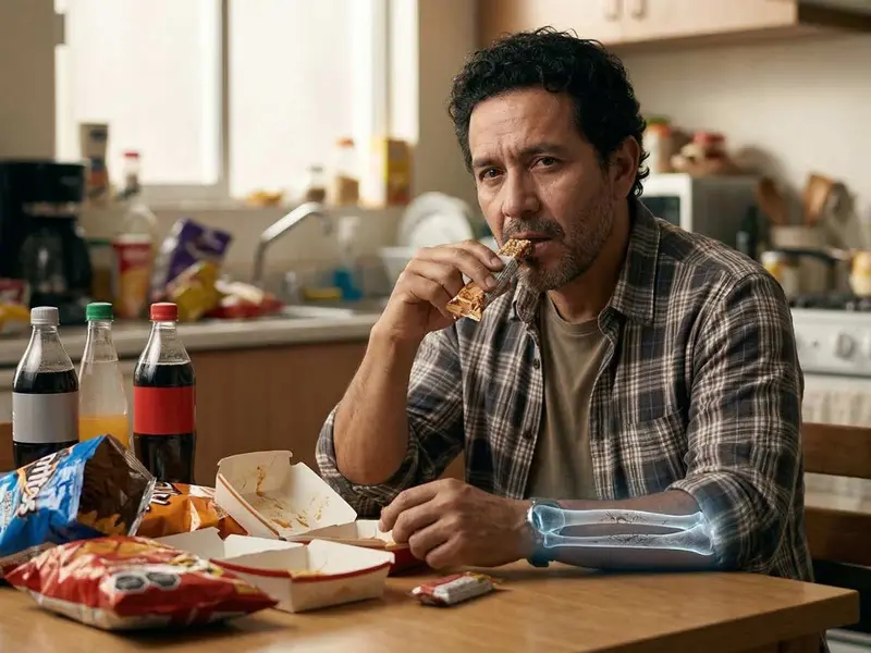 Los alimentos ultraprocesados disminuyen la densidad de los huesos, revela un estudio